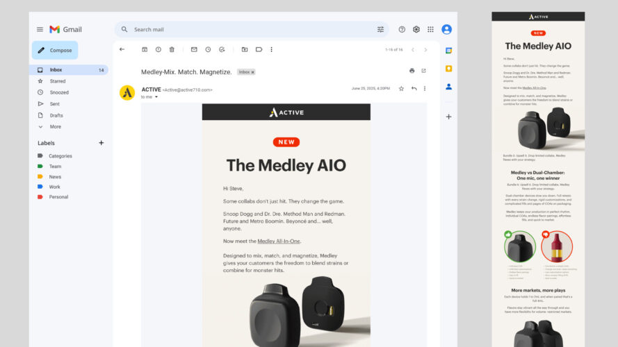 Medley email mockup